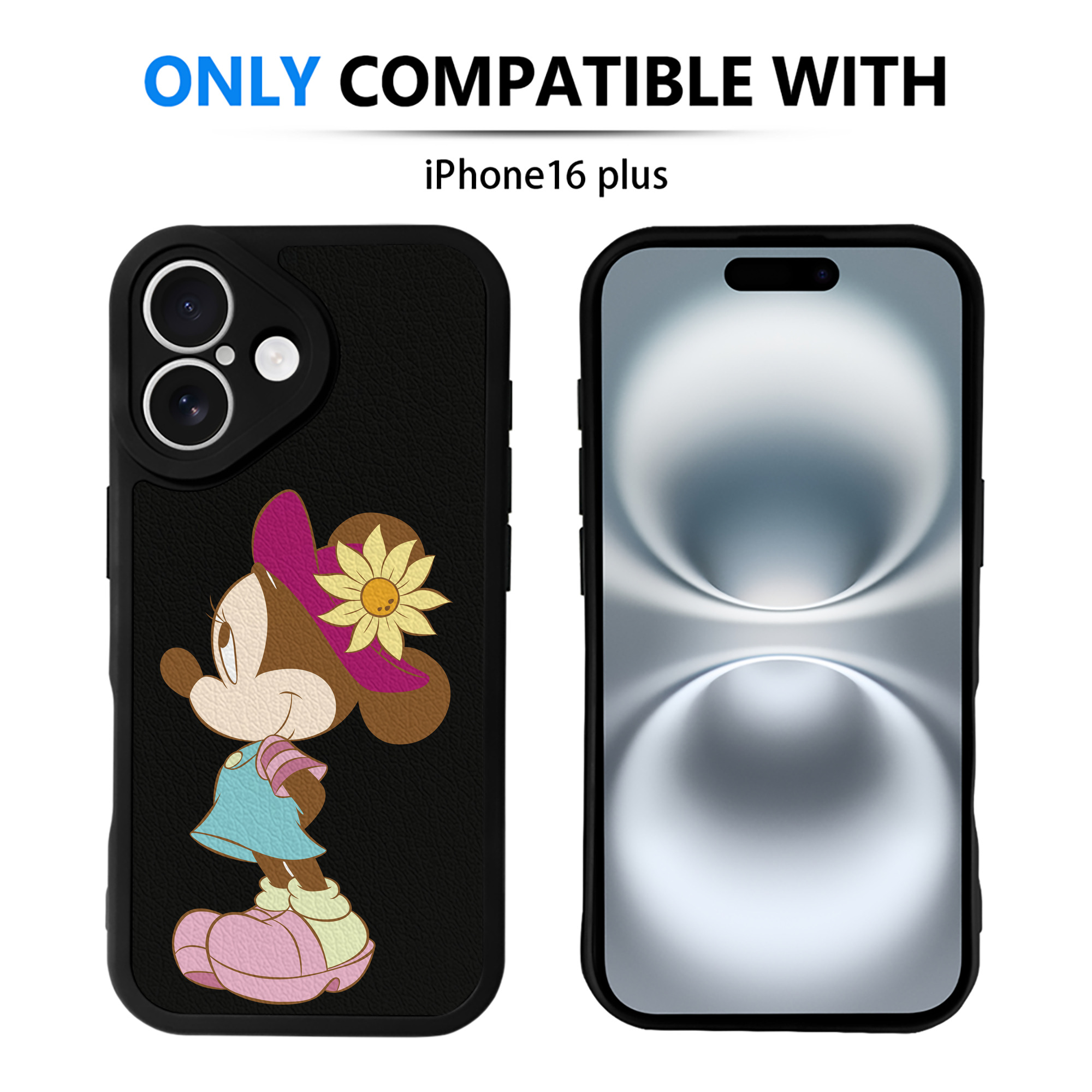 （画像用） ミッキーマウス Mickey Mouse 【iPhone 16シリーズ対応】シリコンスマホケース（レザー調） 材質：シリコン